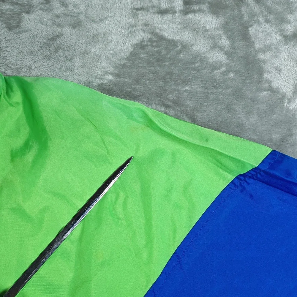 Vintage Nike‎ Windbreaker Youth Medium Blue Green Pink Full Zip Colorblock Neon